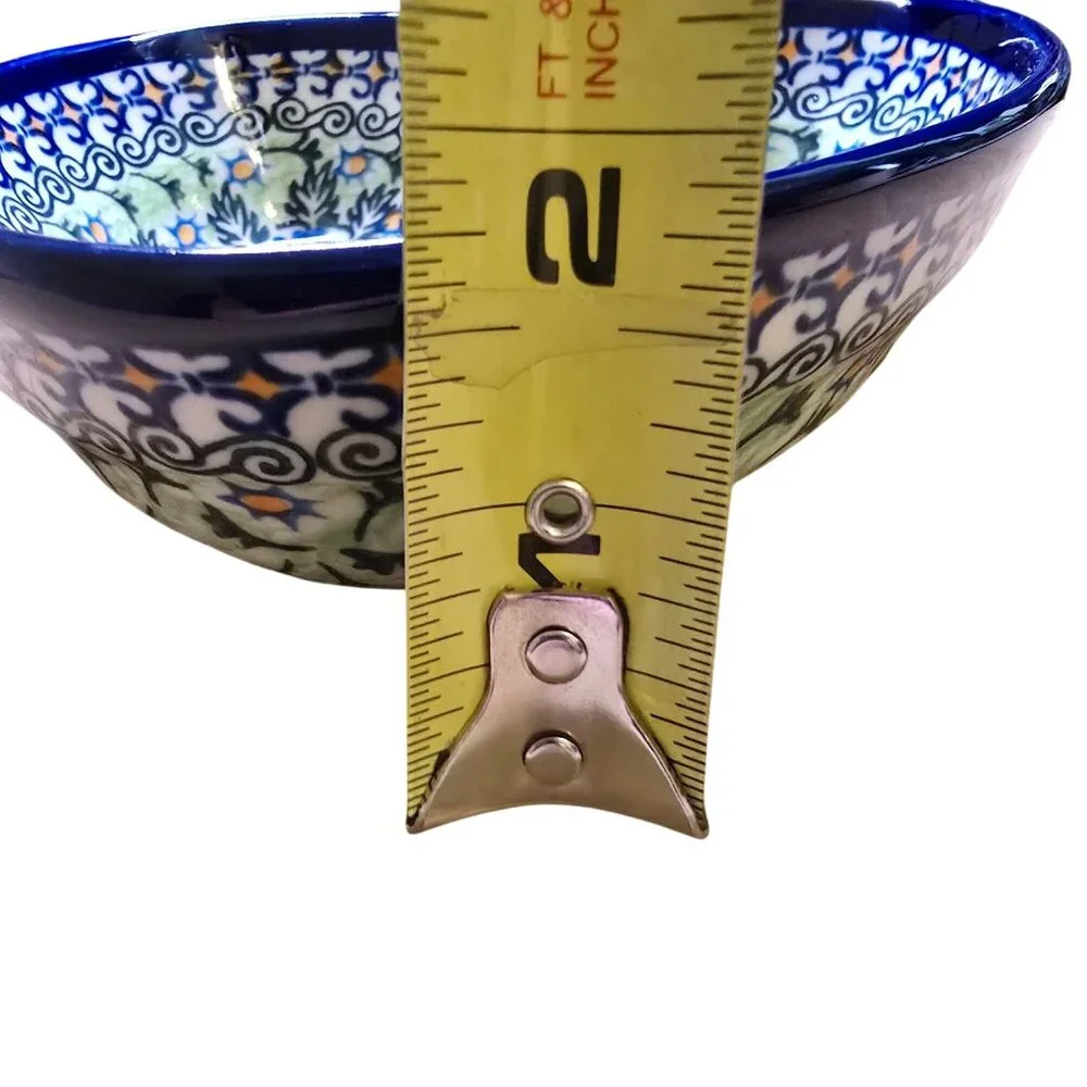 Kalich Boleslawiecka Ceramic Whimsical Heart Polish Pottery Bowl Floral Design - Picture 9 of 9